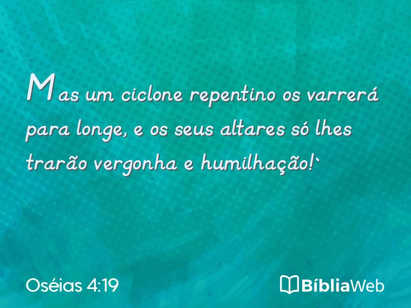 Oséias 4:19 em imagem para compartilhar