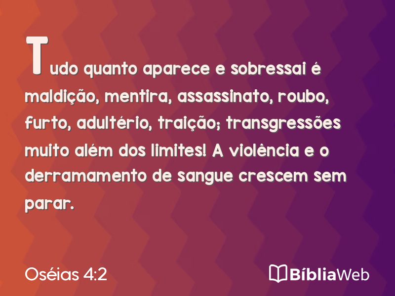 Oséias 4:2 em imagem para compartilhar