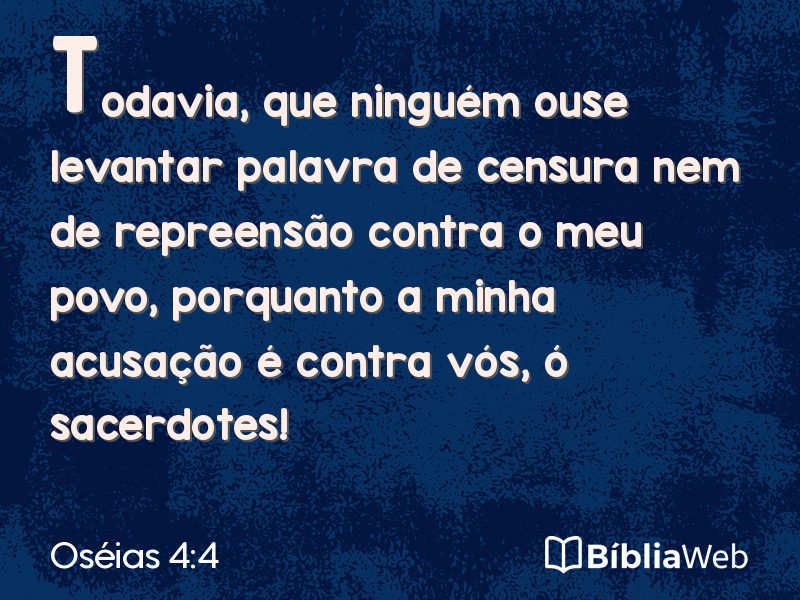 Oséias 4:4 em imagem para compartilhar