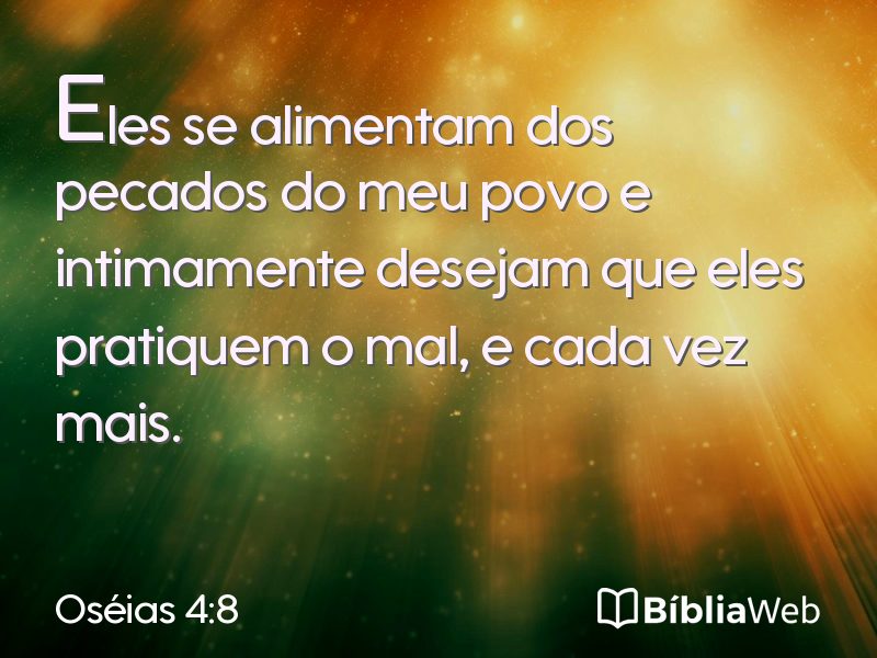 Oséias 4:8 em imagem para compartilhar