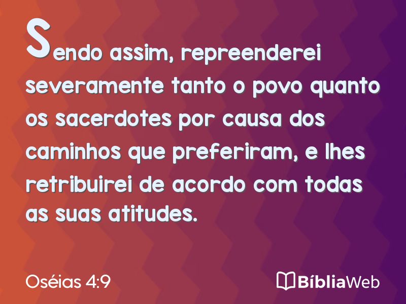 Oséias 4:9 em imagem para compartilhar