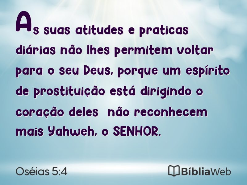 Oséias 5:4 em imagem para compartilhar