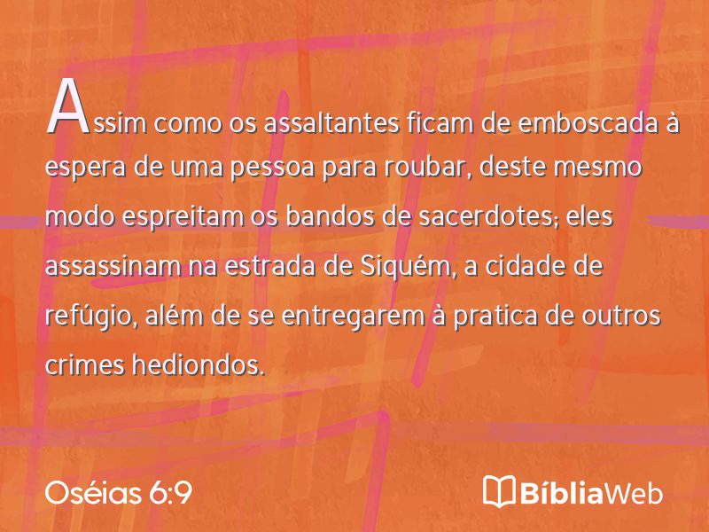 Oséias 6:9 em imagem para compartilhar