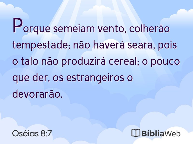 Oséias 8:7 em imagem para compartilhar