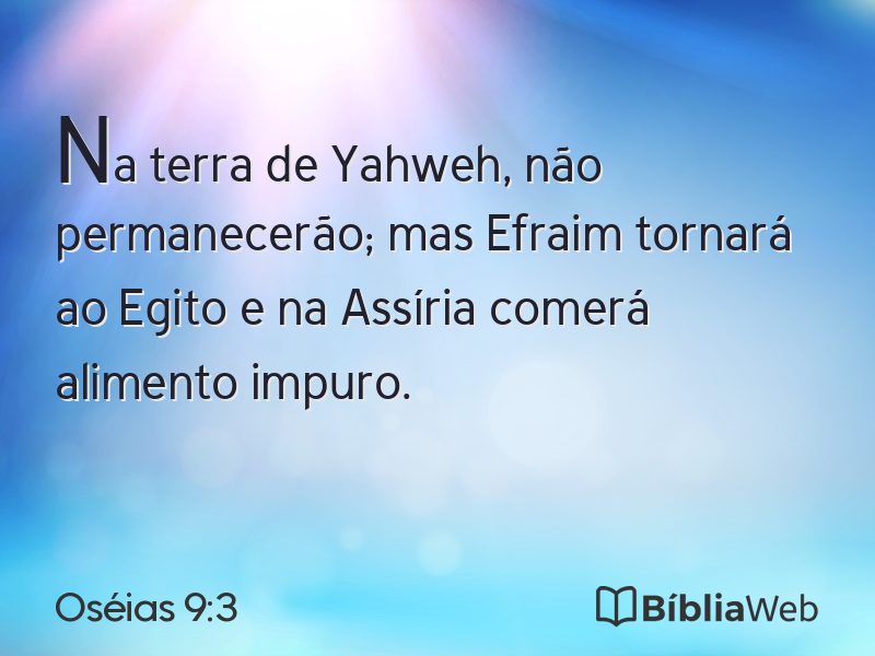 Oséias 9:3 em imagem para compartilhar