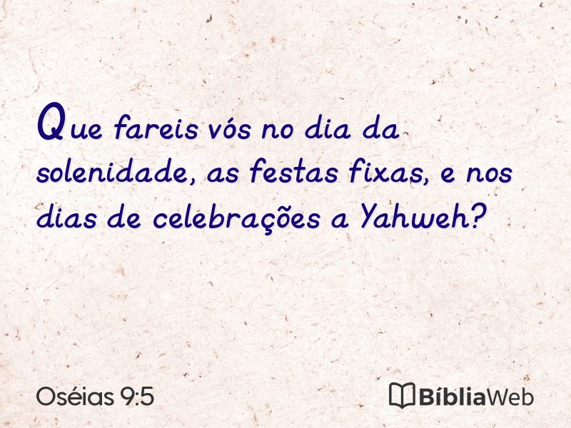 Oséias 9:5 em imagem para compartilhar