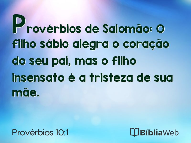 Provérbios 10:1 em imagem para compartilhar