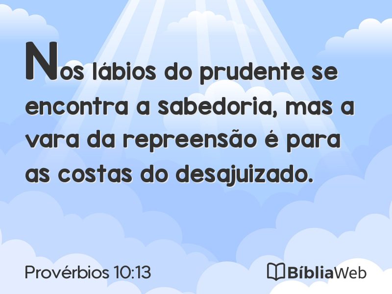 Provérbios 10:13 em imagem para compartilhar
