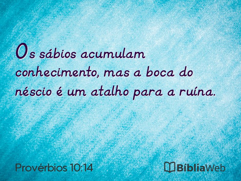 Provérbios 10:14 em imagem para compartilhar