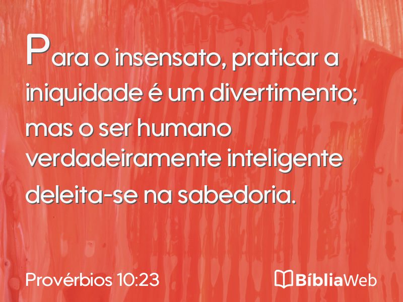 Provérbios 10:23 em imagem para compartilhar