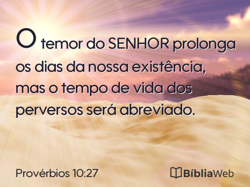 Provérbios 10:27 em imagem para compartilhar