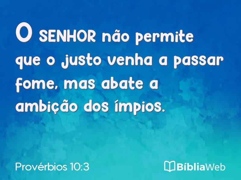 Provérbios 10:3 em imagem para compartilhar