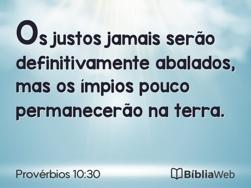 Provérbios 10:30 em imagem para compartilhar