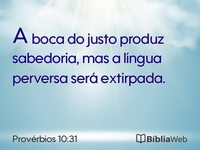 Provérbios 10:31 em imagem para compartilhar