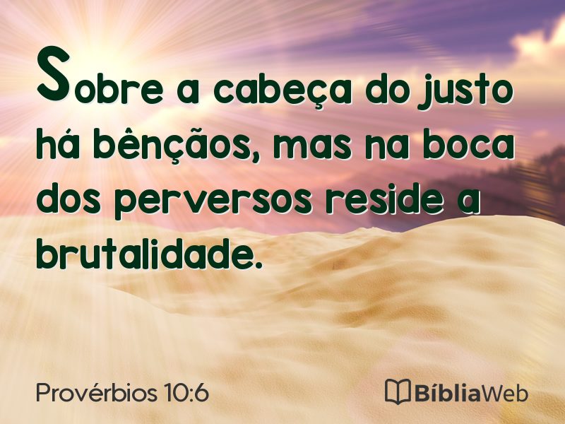 Provérbios 10:6 em imagem para compartilhar