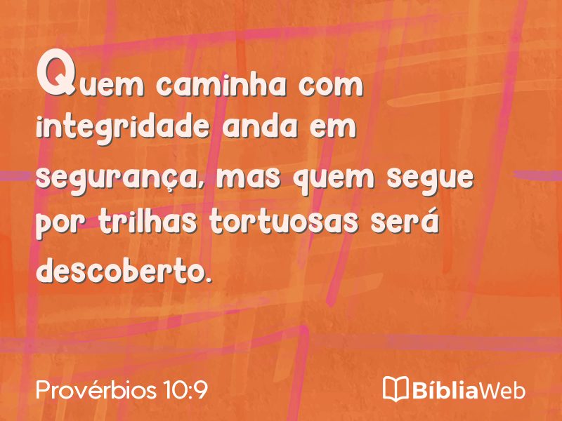 Provérbios 10:9 em imagem para compartilhar