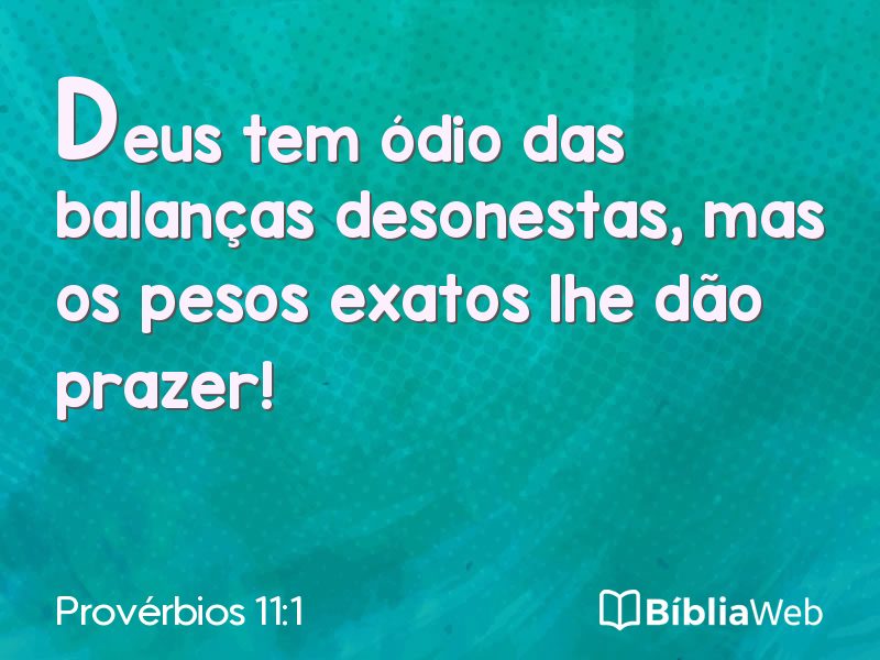Provérbios 11:1 em imagem para compartilhar