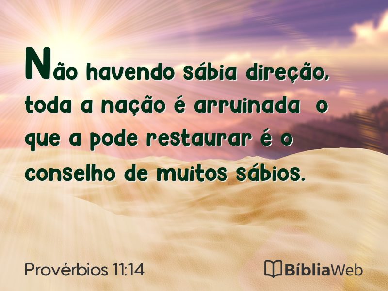 Provérbios 11:14 em imagem para compartilhar