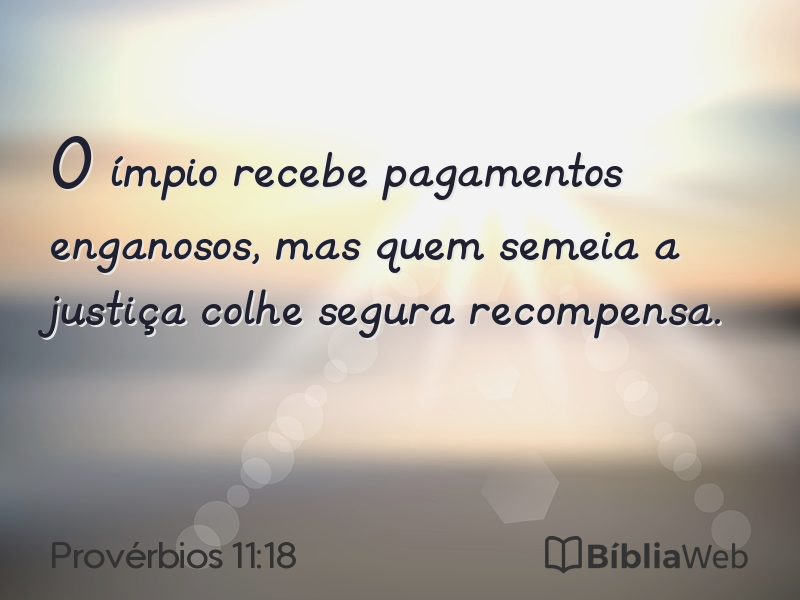 Provérbios 11:18 em imagem para compartilhar