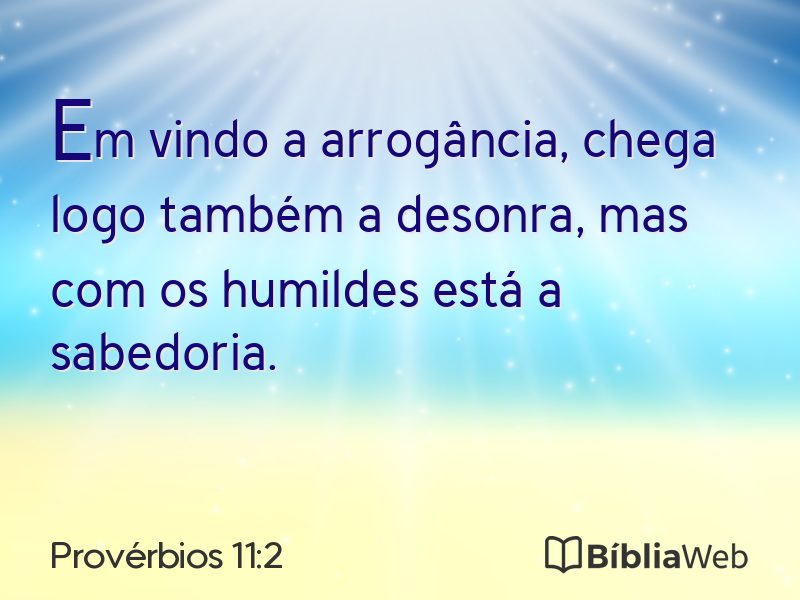 Provérbios 11:2 em imagem para compartilhar