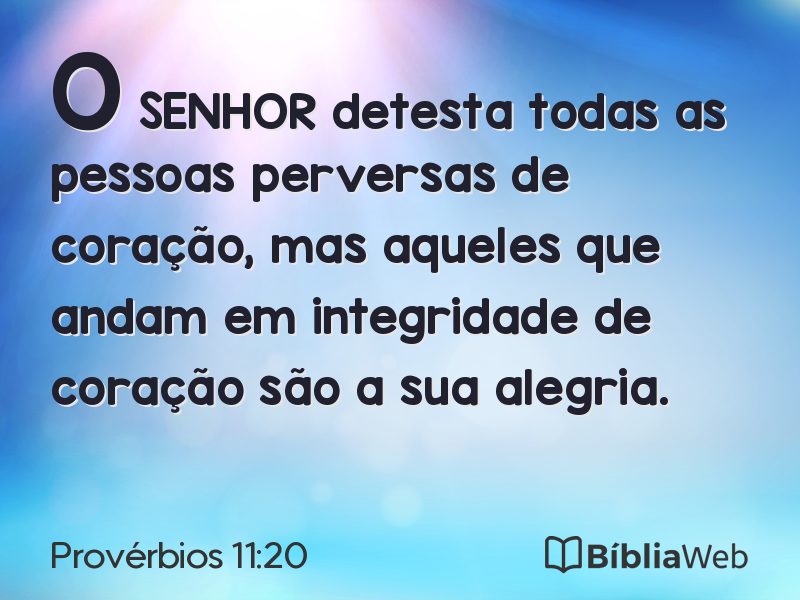 Provérbios 11:20 em imagem para compartilhar