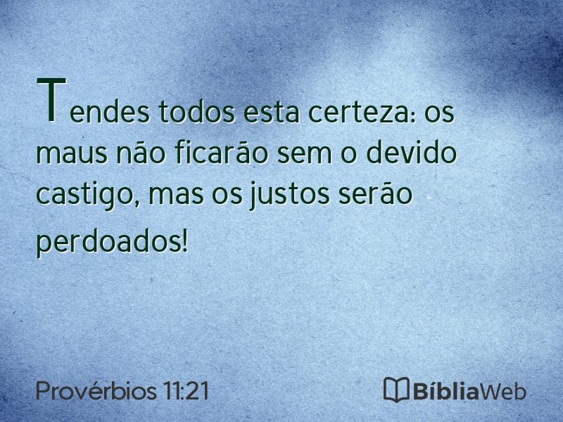 Provérbios 11:21 em imagem para compartilhar