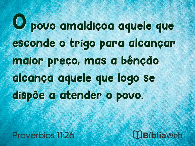 Provérbios 11:26 em imagem para compartilhar