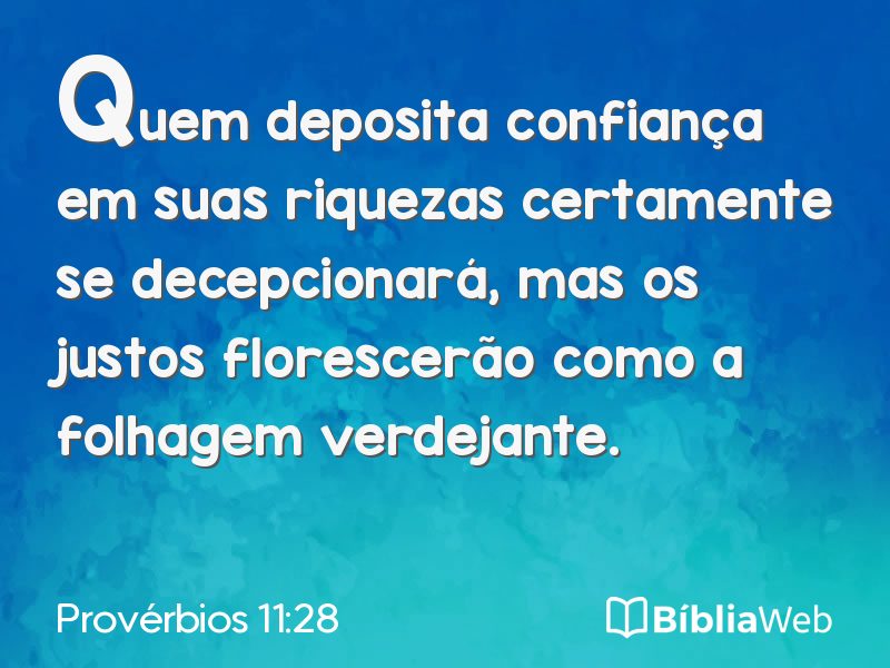 Provérbios 11:28 em imagem para compartilhar