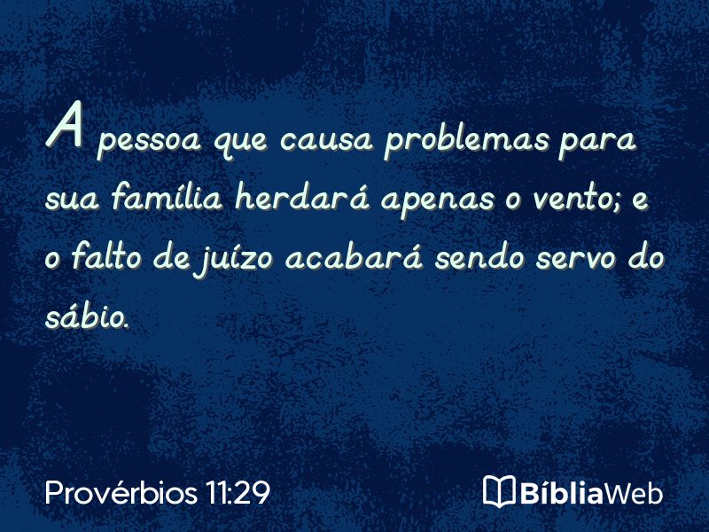 Provérbios 11:29 em imagem para compartilhar