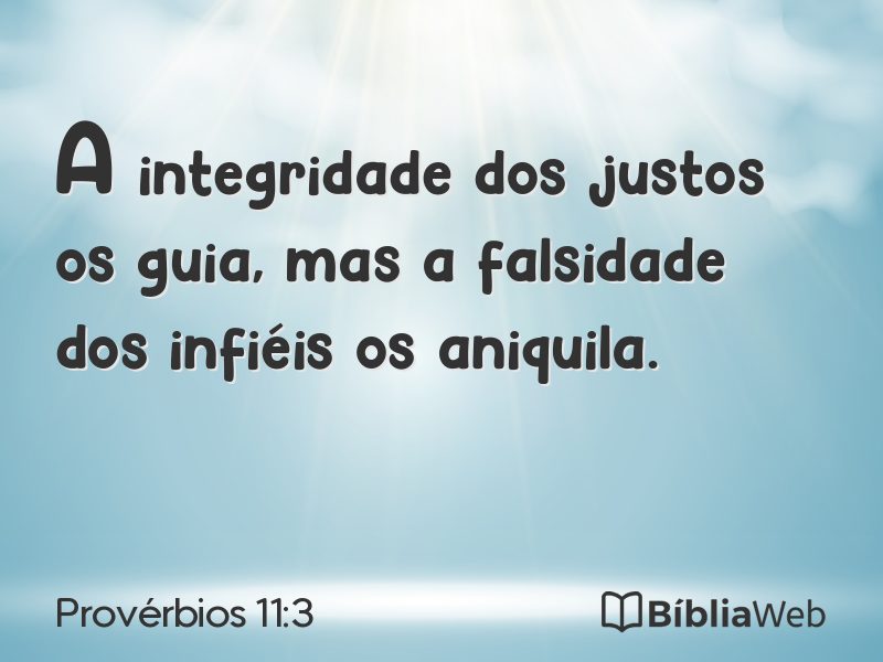 Provérbios 11:3 em imagem para compartilhar