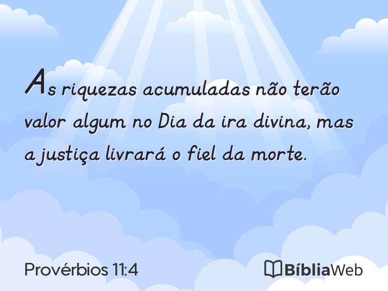 Provérbios 11:4 em imagem para compartilhar