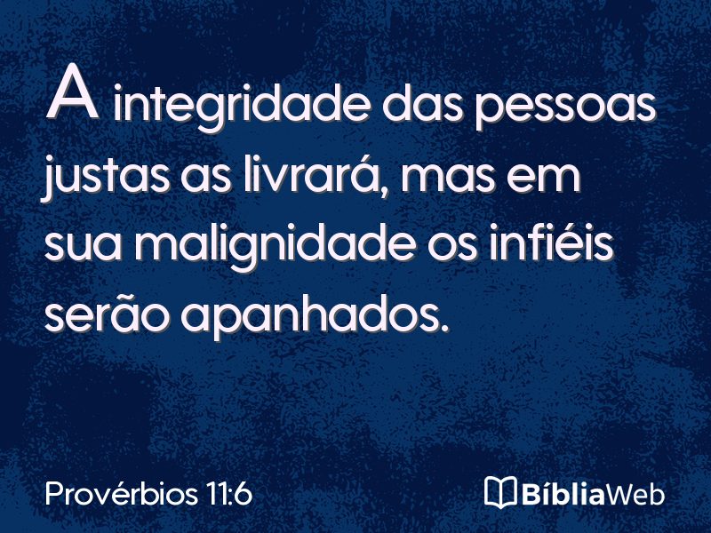 Provérbios 11:6 em imagem para compartilhar