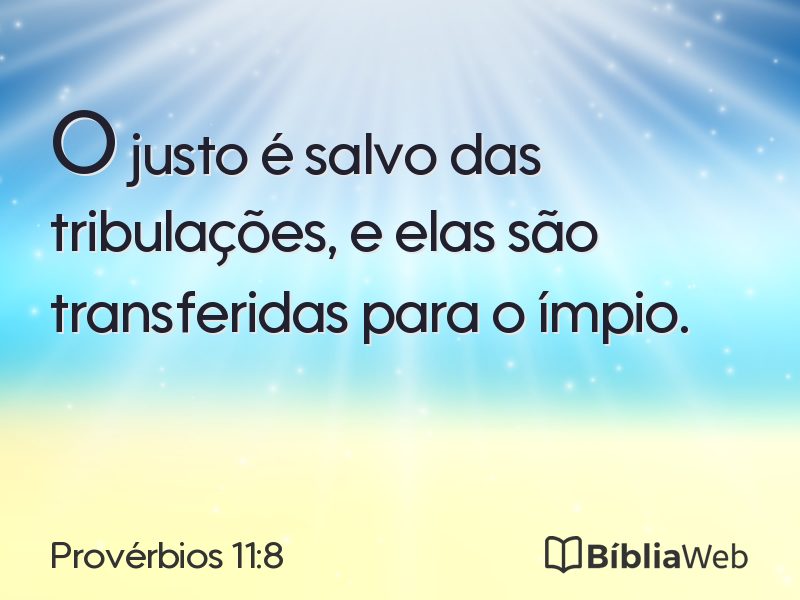 Provérbios 11:8 em imagem para compartilhar