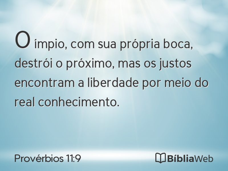 Provérbios 11:9 em imagem para compartilhar