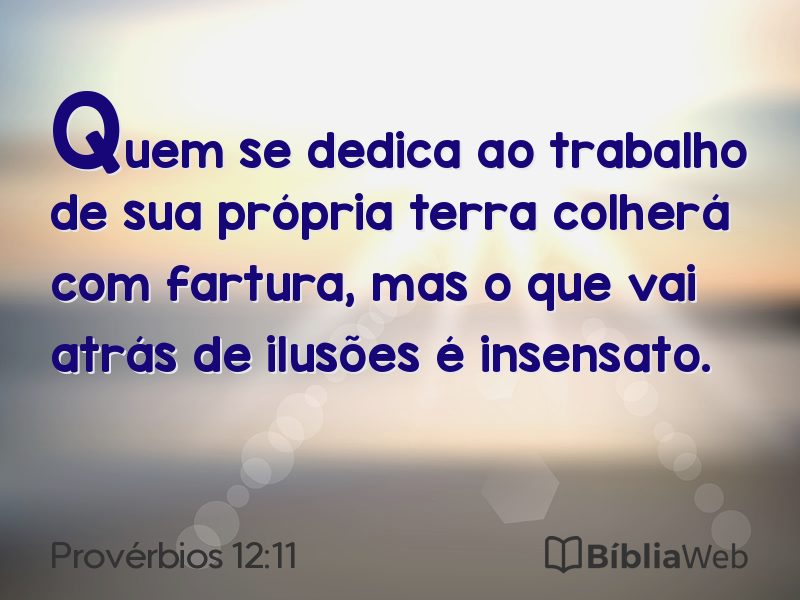 Provérbios 12:11 em imagem para compartilhar