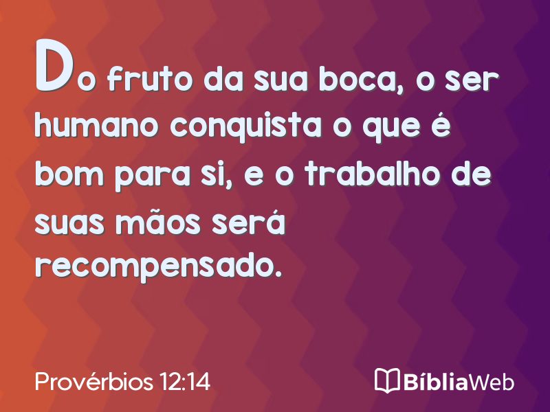 Provérbios 12:14 em imagem para compartilhar
