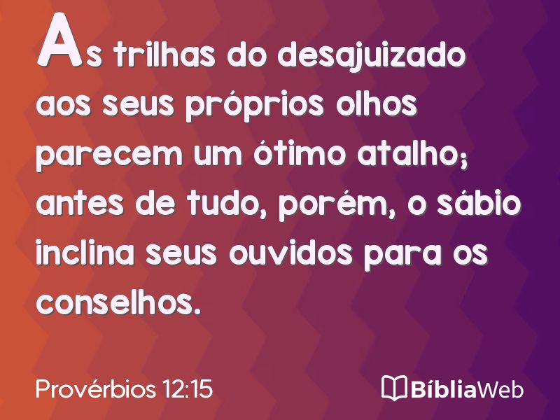 Provérbios 12:15 em imagem para compartilhar
