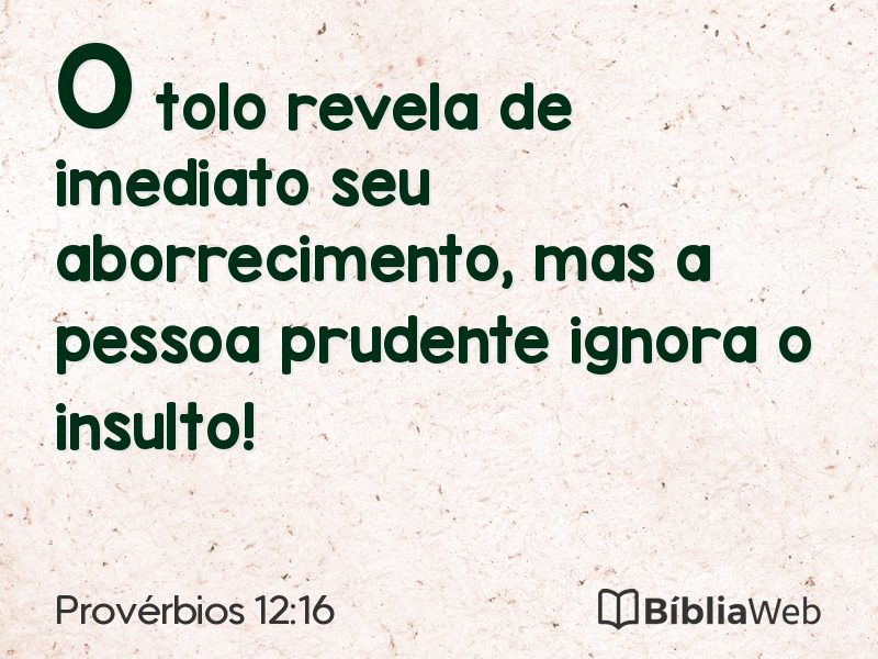 Provérbios 12:16 em imagem para compartilhar