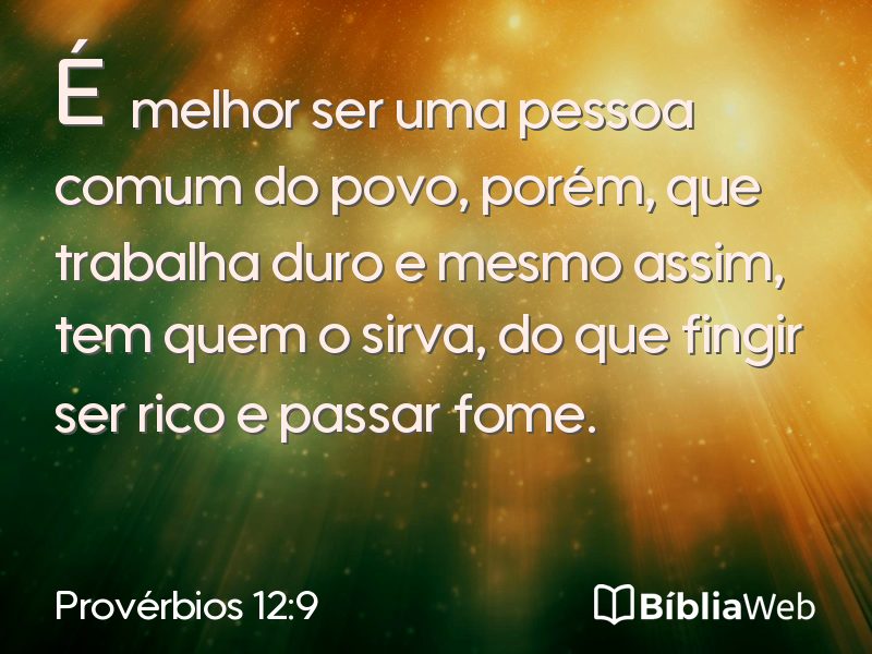 Provérbios 12:9 em imagem para compartilhar