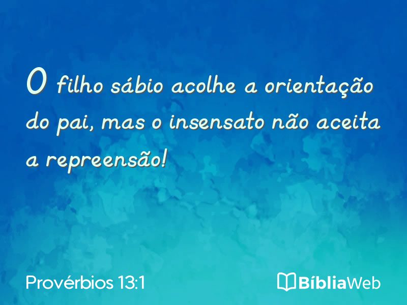 Provérbios 13:1 em imagem para compartilhar