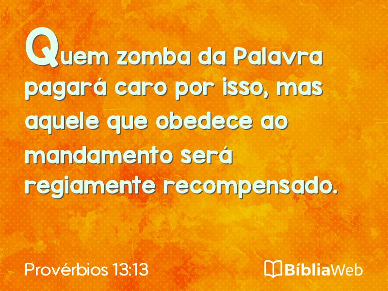 Provérbios 13:13 em imagem para compartilhar