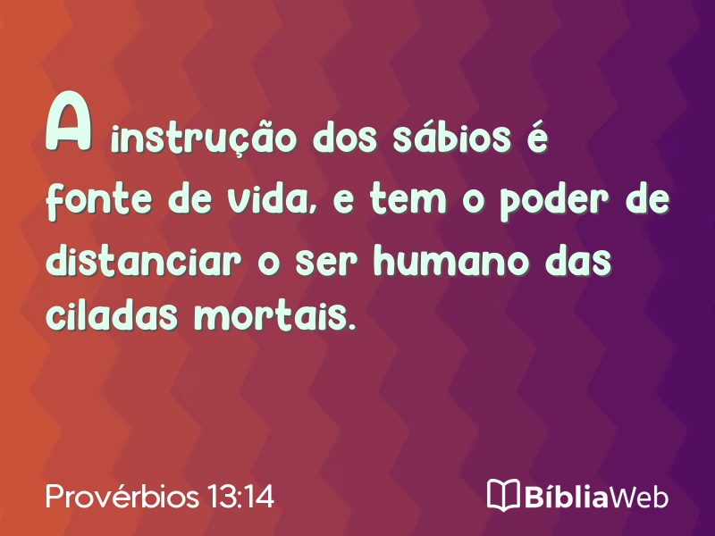 Provérbios 13:14 em imagem para compartilhar