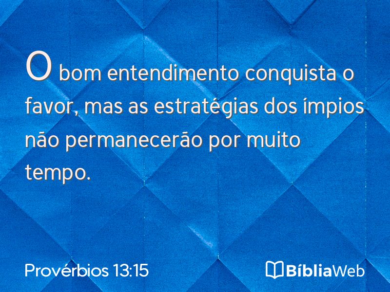 Provérbios 13:15 em imagem para compartilhar