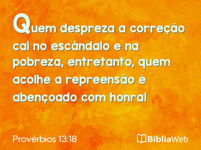 Provérbios 13:18 em imagem para compartilhar