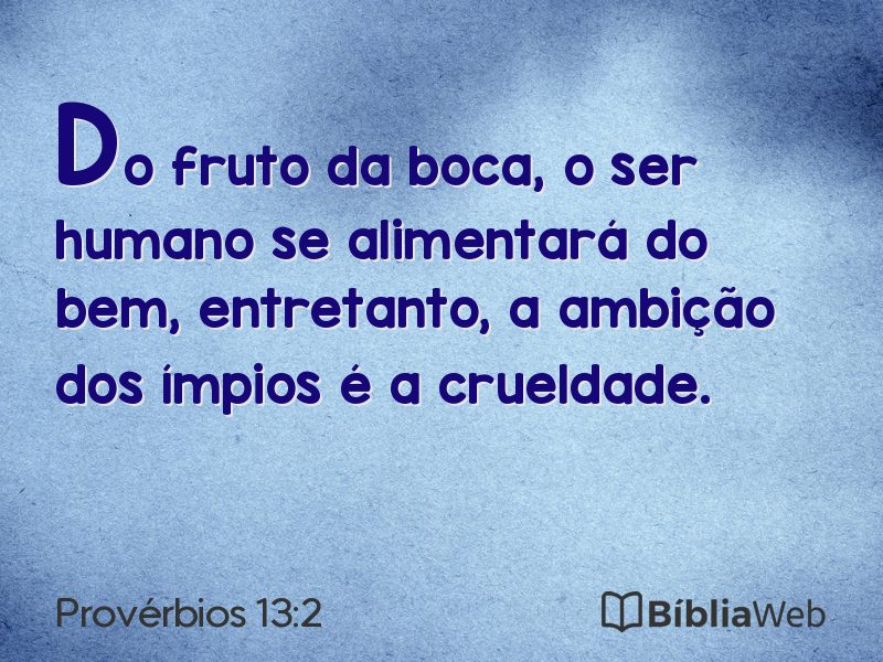 Provérbios 13:2 em imagem para compartilhar