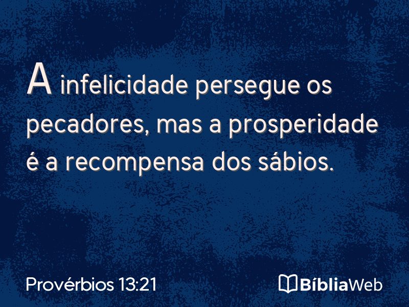 Provérbios 13:21 em imagem para compartilhar
