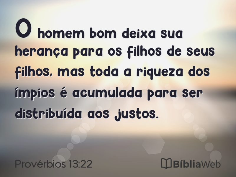 Provérbios 13:22 em imagem para compartilhar