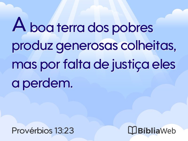 Provérbios 13:23 em imagem para compartilhar