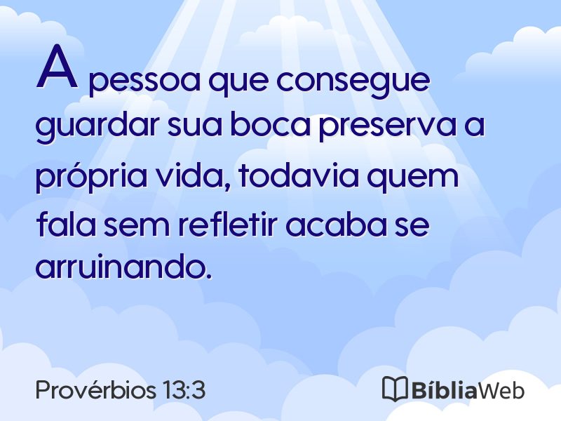 Provérbios 13:3 em imagem para compartilhar