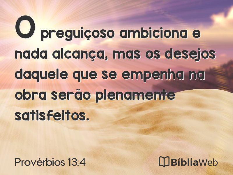 Provérbios 13:4 em imagem para compartilhar